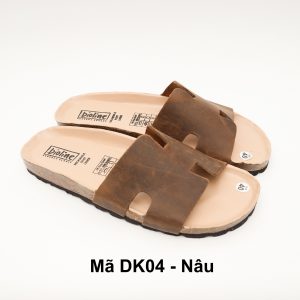 Dép Birken Đế Trấu, Thiết Kế Unisex Nam và Nữ Quai Dép Da Bò Chữ H - DK04