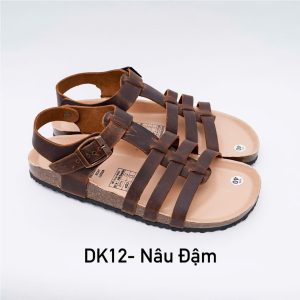 Sandal Đế Trấu BIOLINE Official Quai Da Bò Chiến Binh Lót Pu Kem Chống Nước - Mã DK12