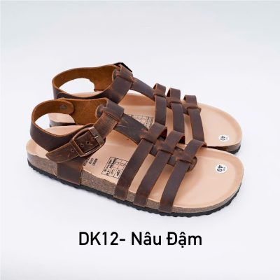 Sandal Đế Trấu BIOLINE Official Quai Da Bò Chiến Binh Lót Pu Kem Chống Nước - Mã DK12